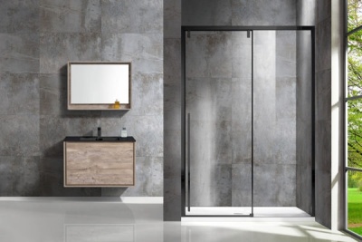 Душевая дверь Vincea Lugano VDS-1L120CLB-1 120x195 профиль Черный стекло прозрачное