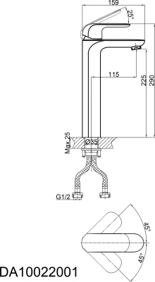 Смеситель для раковины D&K Venice Gondola DA1022001 Хром