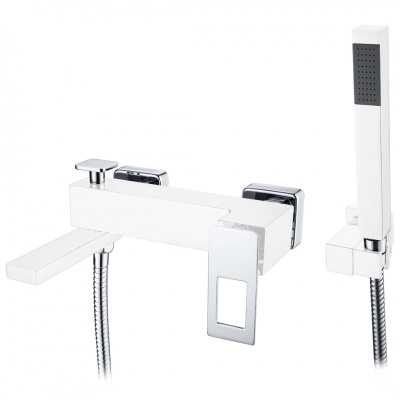 Смеситель для ванны Boheme Q 143-WCR Белый Хром