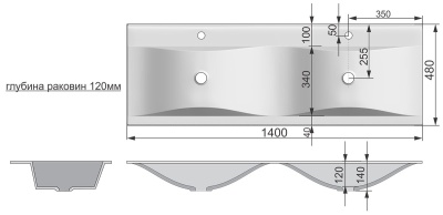 Тумба под раковину Velvex Pulsus 140 tpPUL.140-21 Белая