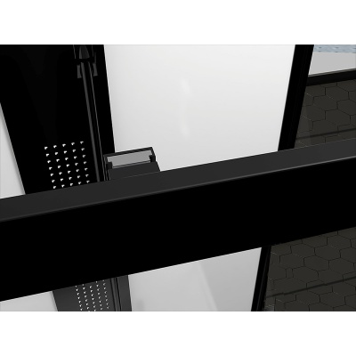 Душевая кабина Black&White Galaxy G8708 с гидромассажем профиль Черный задняя стенка Белая