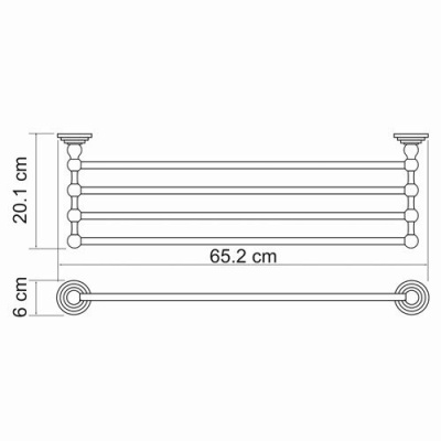 Полка для полотенец WasserKRAFT Ammer K-7011 Хром матовый
