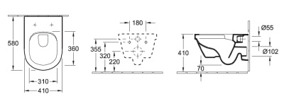 Унитаз Villeroy&Boch Architectura 4688R0 подвесной без сиденья