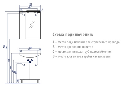 Тумба под раковину Акватон Онда 60 1A122801ON010 белая глянцевая