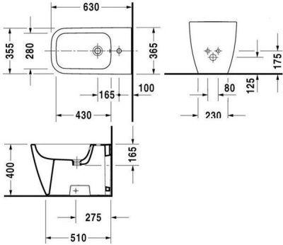 Биде Duravit Happy D 2 2259100000 Белое