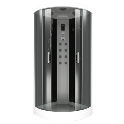 Душевая кабина Bas Альба 100х100 Eco стекло Графит задняя стенка Черная