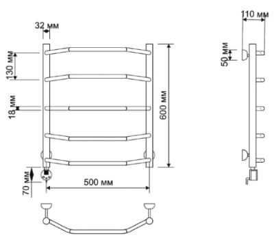 Электрический полотенцесушитель Secado Агата 1 50х60 Бронза