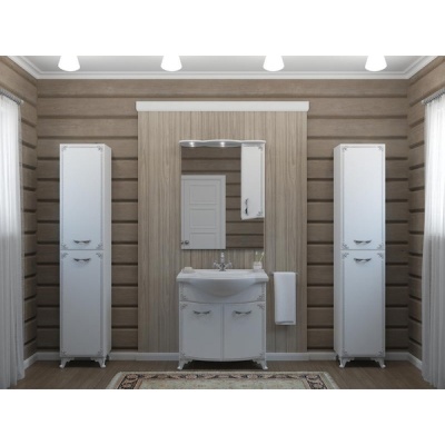 Тумба под раковину Какса-А Классик-Д 80 004067 Белая Серебро