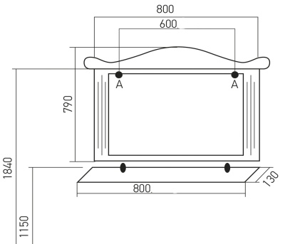 Зеркало Mixline Прованс 80 536526 Белый ясень