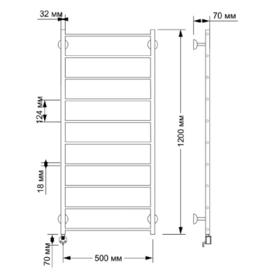 Электрический полотенцесушитель Secado Триада 1 50х120 Бронза