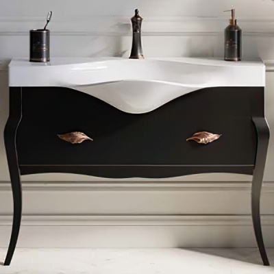 Тумба под раковину Aqwella Clarberg Borgia 115 BOR0111BLK Черная Патина медь