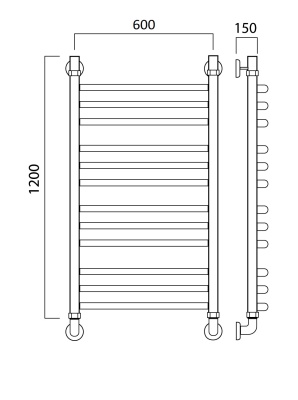 Водяной полотенцесушитель Aquanerzh 02-09A12060 Хром