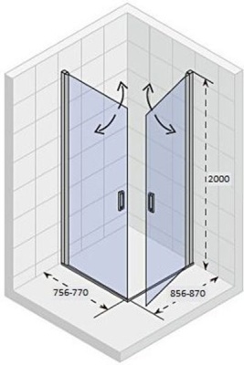 Душевой уголок Riho Novik Z209 80х90 GZ2080090 профиль Хром стекло прозрачное