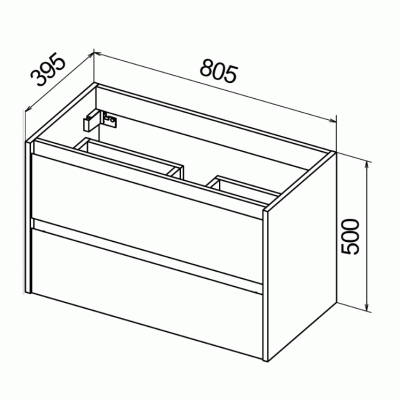 Тумба под раковину BelBagno KRAFT 39-800/390-2C-SO-RT подвесная Rovere Tabacco