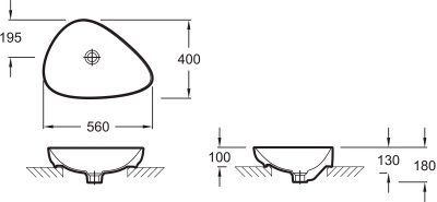 Раковина-чаша Jacob Delafon Nouvelle Vague 56 EVI002-MG2 Серая