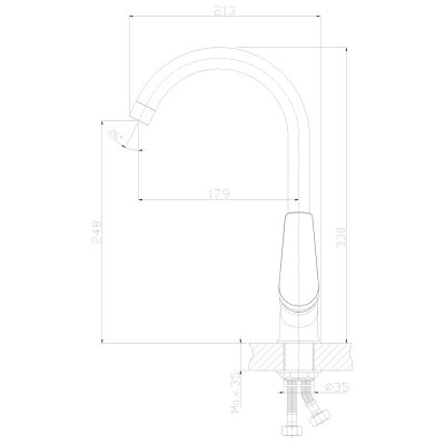 Смеситель для кухни Rossinka S35-23-White Белый Хром