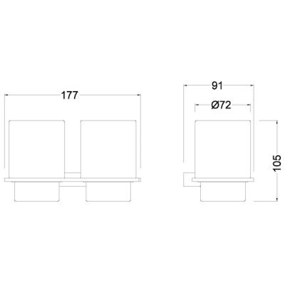 Стакан Schein Swing 324C Хром, Белый