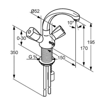 Смеситель для раковины Kludi Standard 210350515 Хром