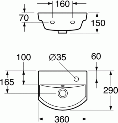 Раковина Gustavsberg Logic 53939R01 360 мм