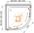 Душевой уголок Cezares Anima R-2 100x100 ANIMA-W-R-2-100-P-Cr профиль Хром стекло рифленое
