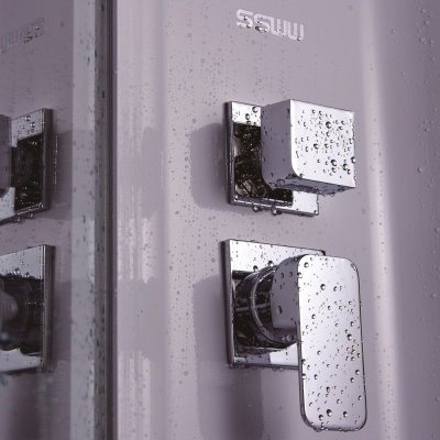 Душевая кабина SSWW W0915 90x90 профиль Белый матовый задние стенки прозрачные