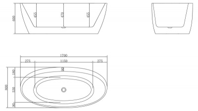 Акриловая ванна BelBagno BB404-1700-800 170х80 без гидромассажа