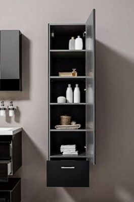 Шкаф пенал Aquanet Верона 40 176673 подвесной R Черный