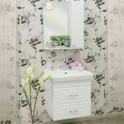 Тумба с раковиной Sanflor Ксения 60 Н0000000127 подвесная Белая