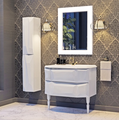 Шкаф пенал Aima Design Crystal 30П L White