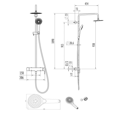 Душевая система Villeroy&Boch Embrace TVS1082000461 Хром