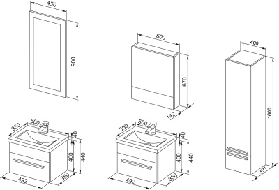 Тумба под раковину Aquanet Нота 50 159092 подвесная Светлый дуб