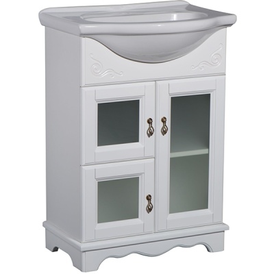 Тумба под раковину Good Wood Варна 65 с витражом Белая