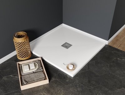 Душевой поддон из искусственного камня Aquanet Pleasure 100x100 256322 с антискользящим покрытием