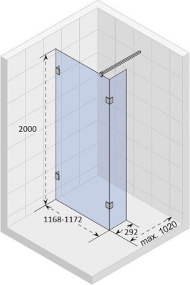 Душевая перегородка Riho Scandic S402 120 GC77200 профиль Хром стекло прозрачное