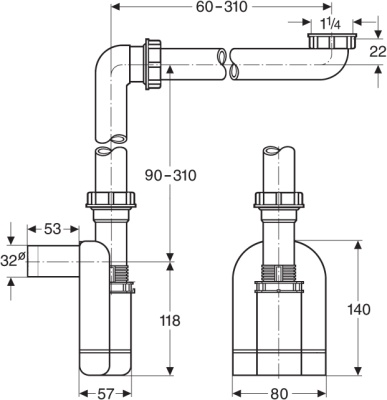 Сифон для раковины Laufen 8.9424.0 Белый