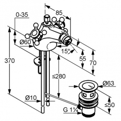 Смеситель для биде Kludi Adlon 512110520 Хром