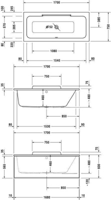 Акриловая ванна Duravit Durastyle 170х75 700297000000000 без гидромассажа