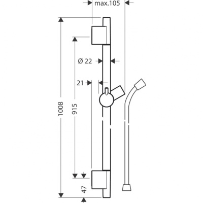 Душевая штанга Hansgrohe Unica S Puro 28631700 Белый матовый
