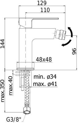 Смеситель для биде Paffoni Elle EL131NO Черный матовый
