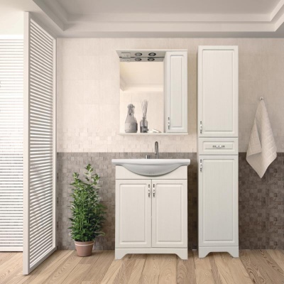 Тумба под раковину Style Line Олеандр 2 55 Люкс Белый глянец