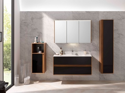 Шкаф пенал Vitra Metropole 40 L 58208 подвесной Сливовое дерево Черный