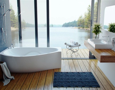 Ванна из искусственного камня Эстет Грация 170x94 Белая левая