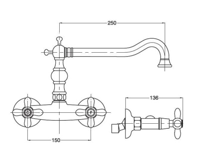 Смеситель для кухни Bugnatese Princeton plus 8052 CR (Хром)