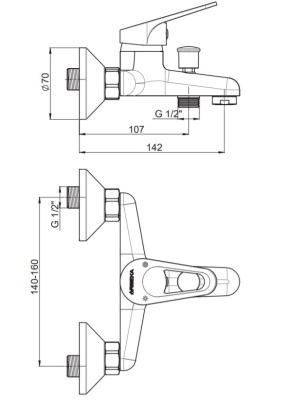 Смеситель для ванны GPD Arbeka Orbis BB30 Хром