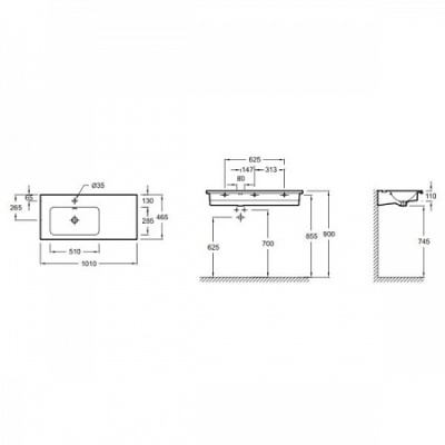 Раковина Jacob Delafon Vox 100 EXAC112-Z-00 Белая
