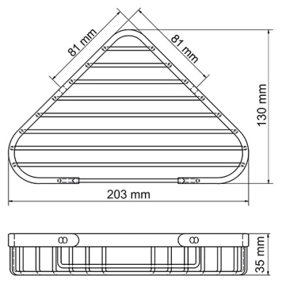 Полка корзина WasserKRAFT K-733 угловая Хром