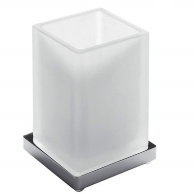 Стакан для зубных щеток Colombo Design Look B1641.RRO Белый матовый хром Стакан для зубных щеток Colombo Design Look B1641.RRO Белый матовый хром