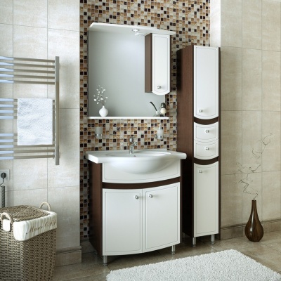 Мебель для ванной Runo Аликанте 60 Венге-Белая