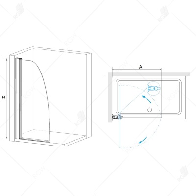 Душевая перегородка RGW Walk In WA-061 90 профиль Хром стекло прозрачное
