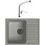 GranFest Quarz GF-Z13 со смесителем для кухни Vitra Axe S A42158EXP Серый Хром